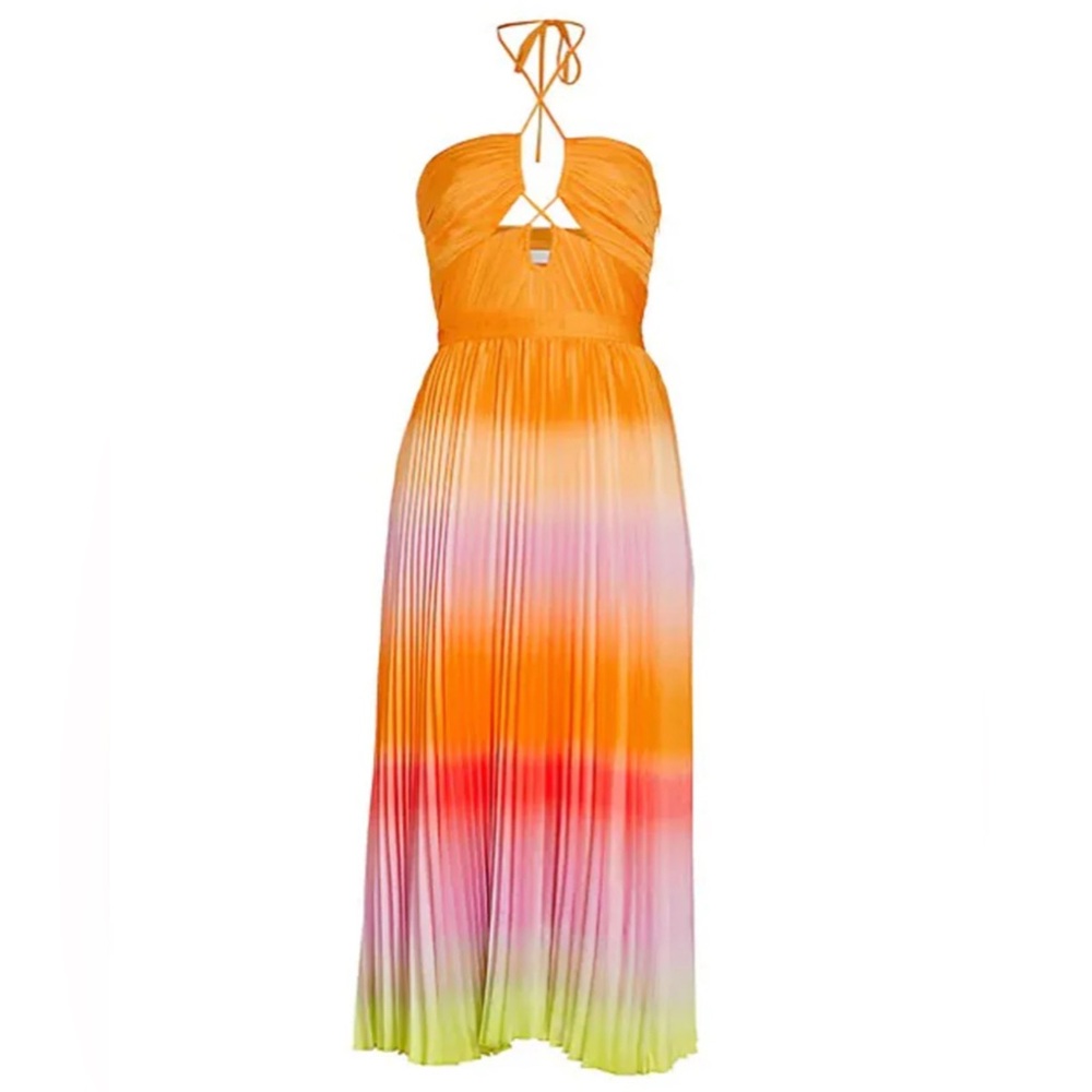 NWT Simkhai - Jonathan Simkhai Annita Multicolor Ombre Plisse Dress Size 10 - Picture 6 of 11